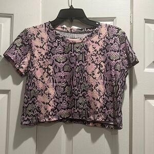 Prince Peter Collection cropped Snake Print T-Shirt, Size XS